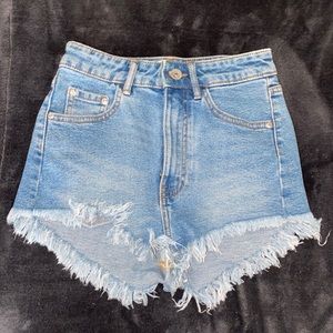 Blue High Waisted Jean Shorts